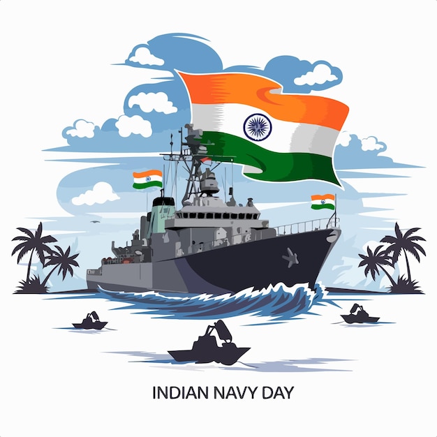 Vector a ship with the indian flag on it