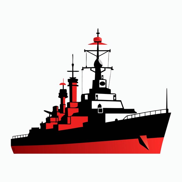 Vector a ship with a red and black paint that says  ship