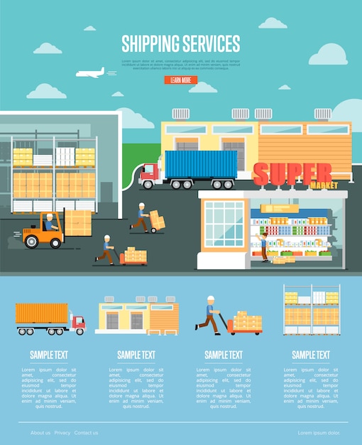 Shipping services and retail distribution banner