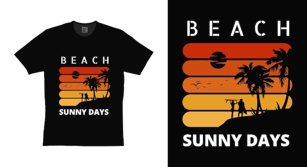 a shirt that says beach on it is black and orange