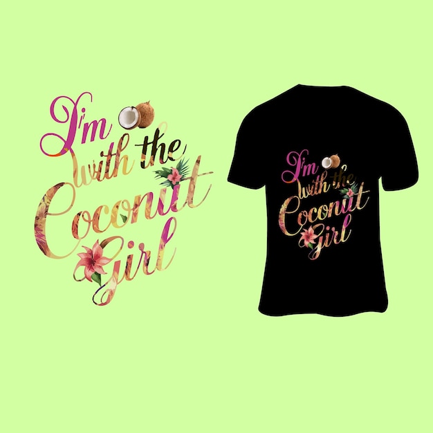 a shirt with the word coconut on it is on the green background