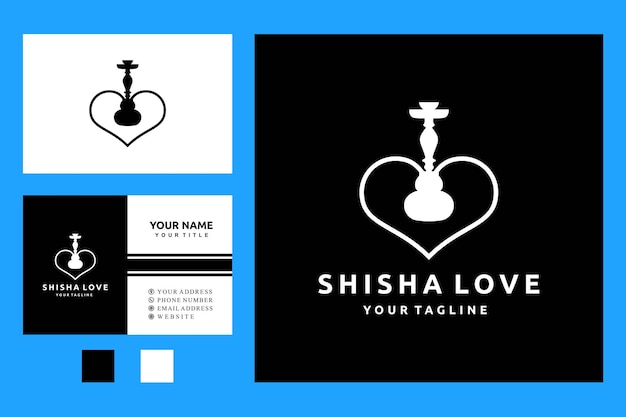 shisha hookah and love logo design