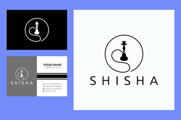 shisha hookah relaxation smoke logo design in the circle shape