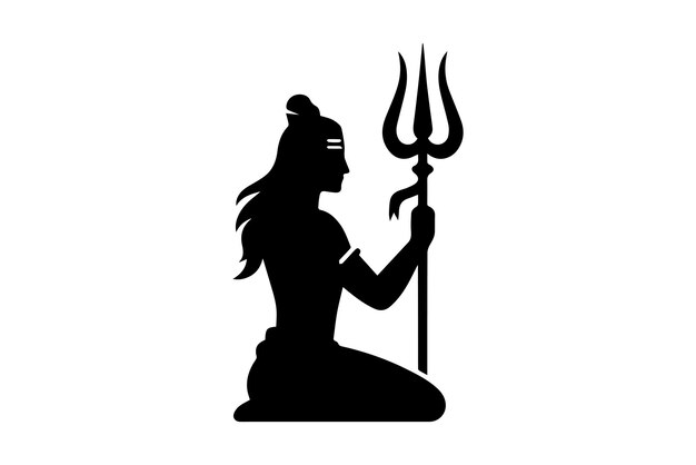 Vector shiva god trishul trident silhouette