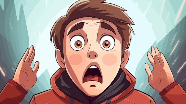 Vector shocked boy cartoon vector illustration