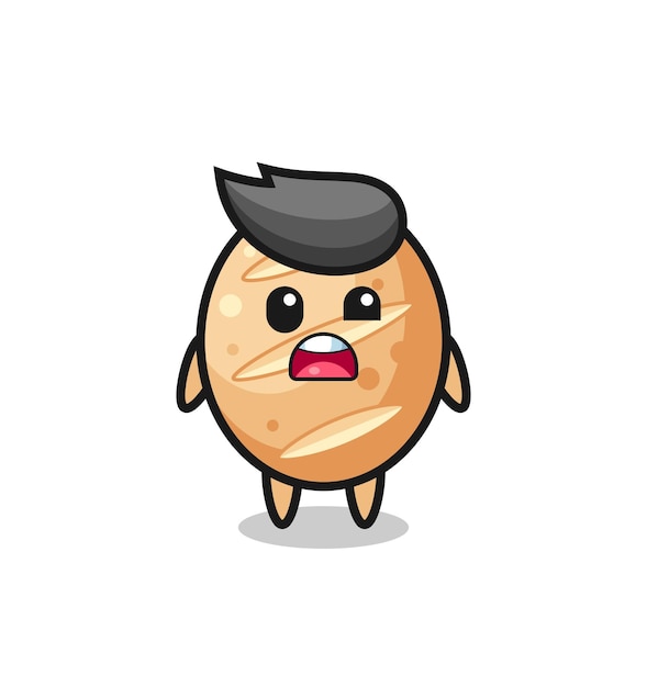 The shocked face of the cute french bread mascot cute design