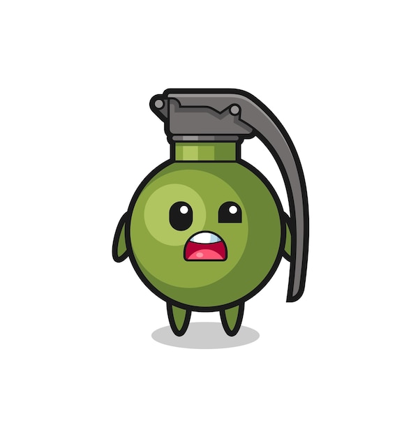 The shocked face of the cute grenade mascot