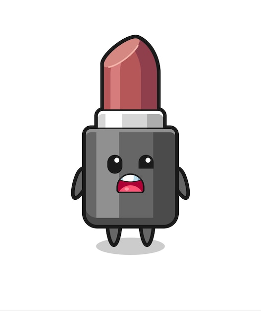 The shocked face of the cute lipstick mascot