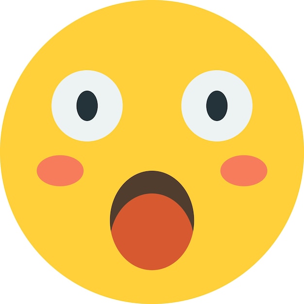 Shocked face emoji illustration in minimal style