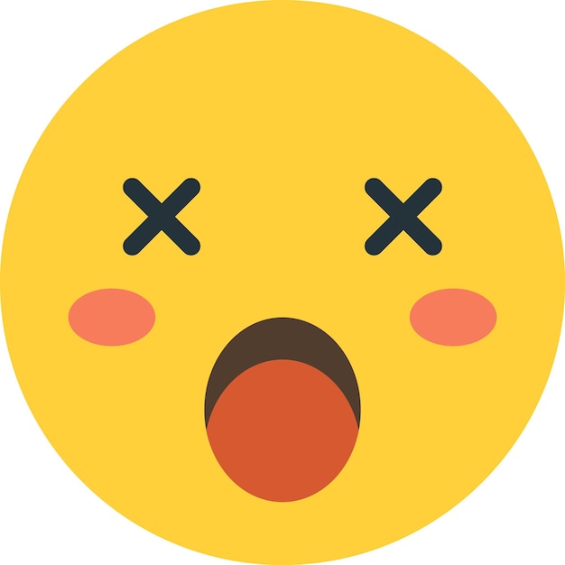 Shocked face emoji illustration in minimal style