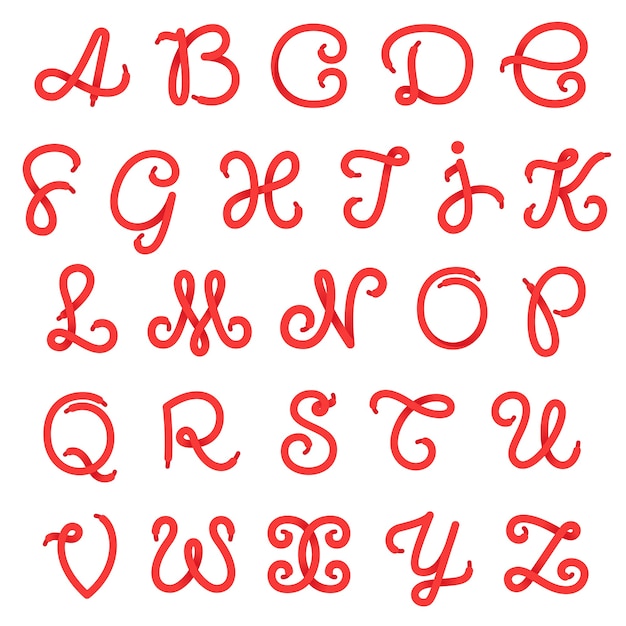 Shoe lace alphabet letters.