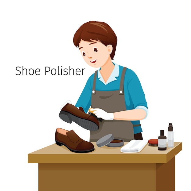 Shoe Polisher Polishing Man Shoes