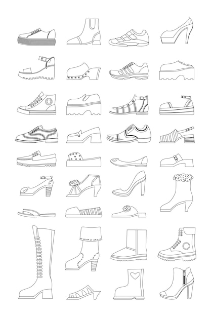 Shoe sketch concept design collection