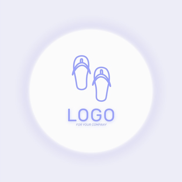 shoe store logotype flip flops logo shoe store icon for web design or company isolated vector