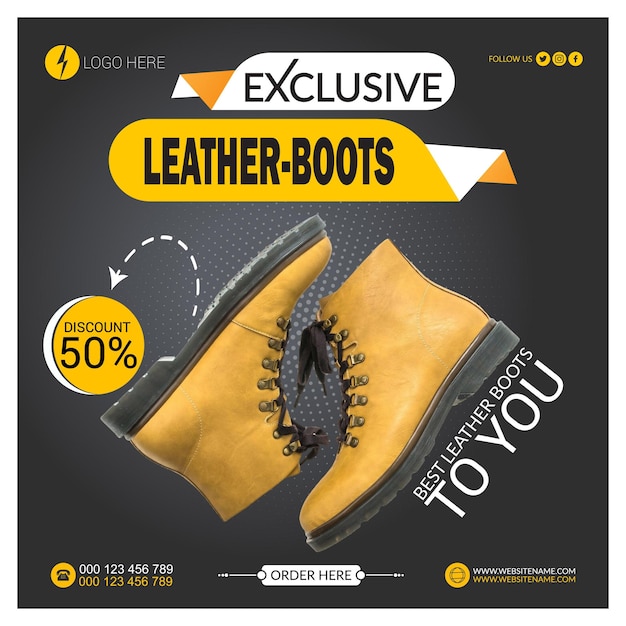 Vector shoe web banner shoe flyer product flyer