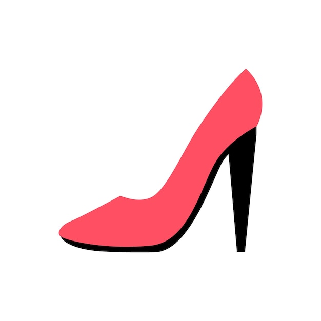 Shoe with stiletto high heel for woman Red footwear Vector illustration