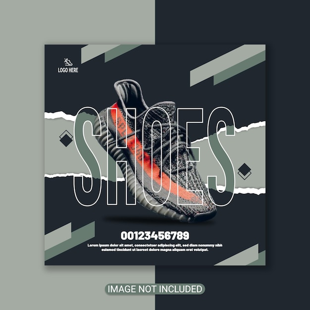 Vector shoes banner design template and shoes flyer