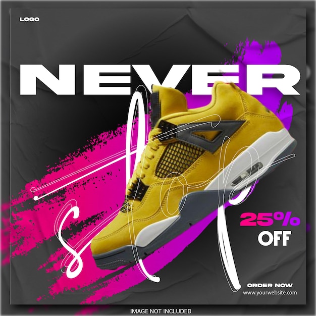 Vector shoes design social media post template