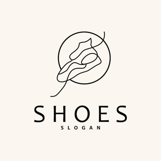 Shoes Logo Shoes Design Simple Minimalist Line Style Fashion Brand Vector Icon Illustration