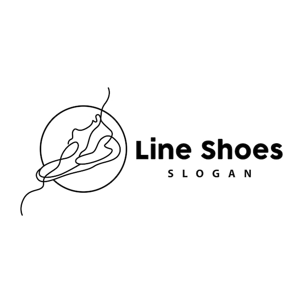 Shoes Logo Shoes Design Simple Minimalist Line Style Fashion Brand Vector Icon Illustration