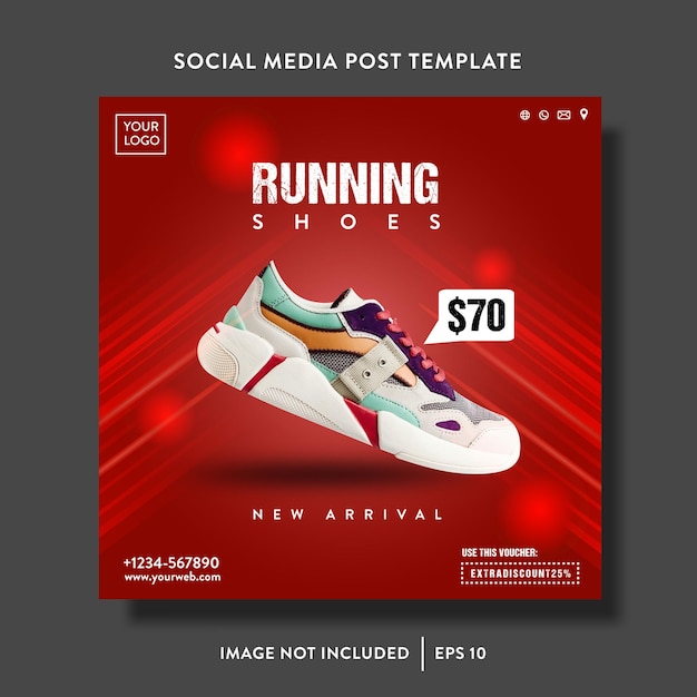 shoes product promotion sale social media post or flyer template