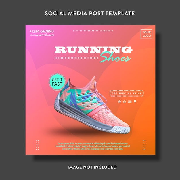 Shoes product promotion sale social media post or flyer template