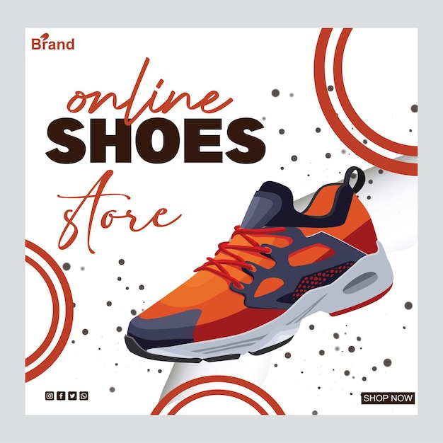 Shoes sale for social media post or square banner template design