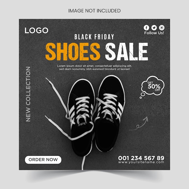 Vector shoes sale social media posts or instagram banners template