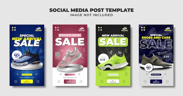 Shoes And Sneakers Social Media Instagram Story, Flyer And Banner Template