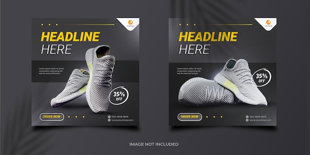 Shoes social media instagram post template Premium Vector