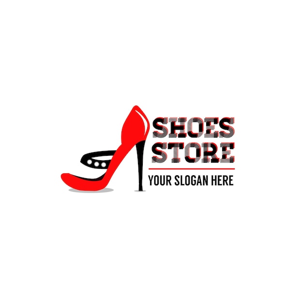 Shoes store logo template fashion illustration