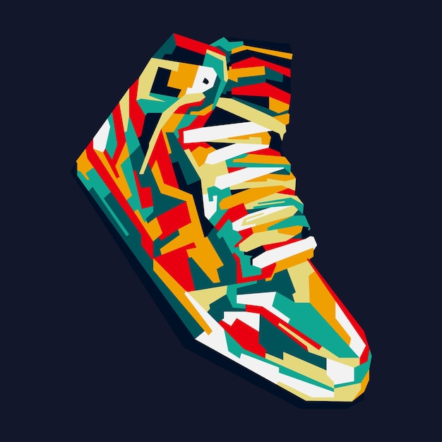 Shoes wpap pop art style vector design