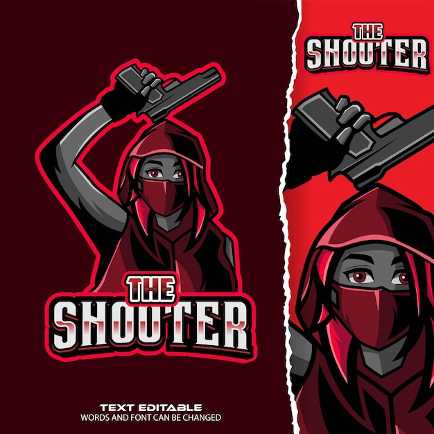 Shooter esport logo premium vector