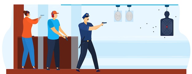 Shooting gallery for policeman  illustration.