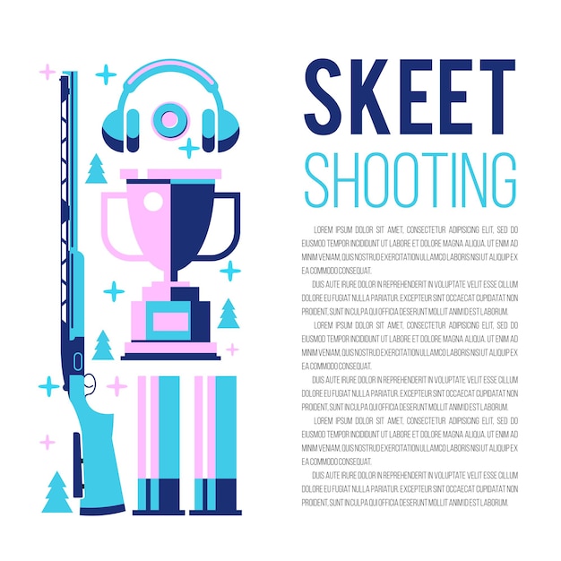 Shooting Skeet.  Set of design elements.