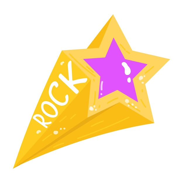 A shooting star flat sticker icon