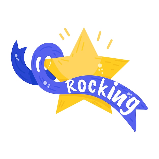 A shooting star flat sticker icon