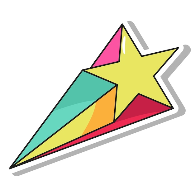 Shooting Star in Pop Art Style