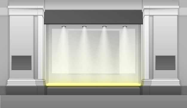 Shop Building with Showcase, Backlight Isolated