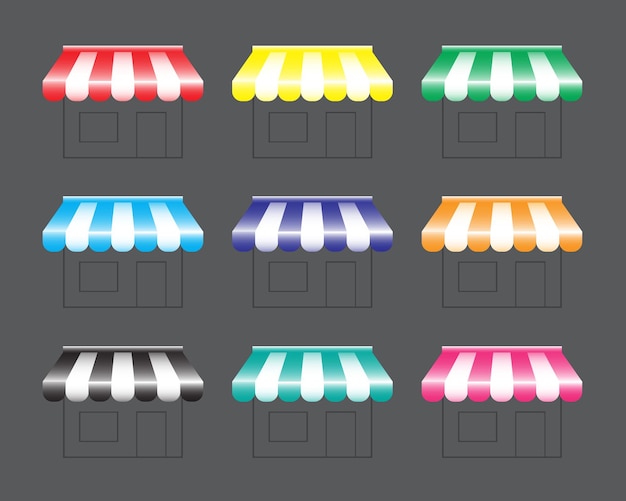 shop canopy or store canopy vector illustration alternative colors