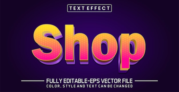 Shop editable text style effect