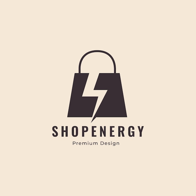 Shop energy logo design vector graphic illustration