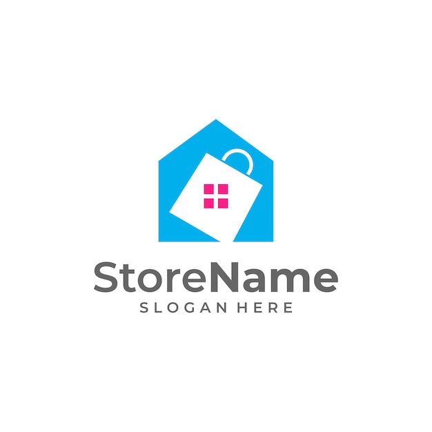 Shop home logo design concept vector business agency real estate logo furniture shop logo design template