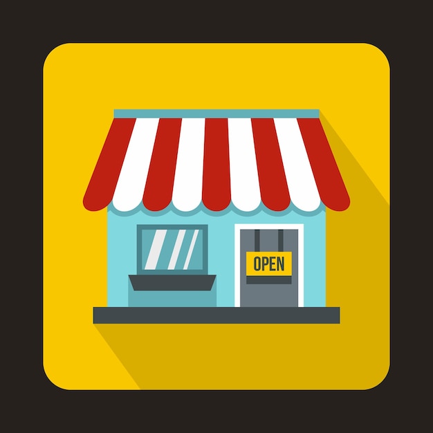 Shop icon in flat style with long shadow Products and buy symbol