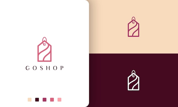 Shop label logo in simple and modern style