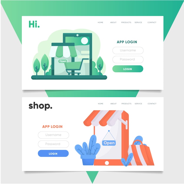 Shop landing page template