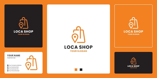 Shop market location logo design