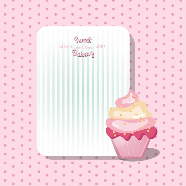 Shop menu notepad with cupcake in vector illustration