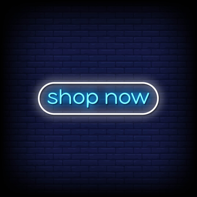 Shop Now Neon Signs Style Text