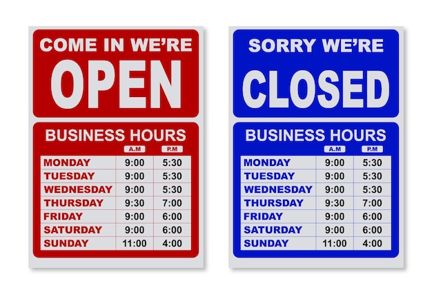 Vector shop open closed sign